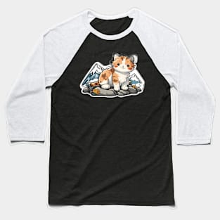 Orange Cat Mountain View Baseball T-Shirt